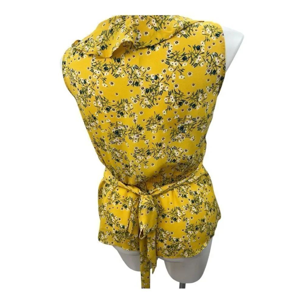 Max Studio Yellow Ruffled Tie Back Blouse - Picture 4 of 4